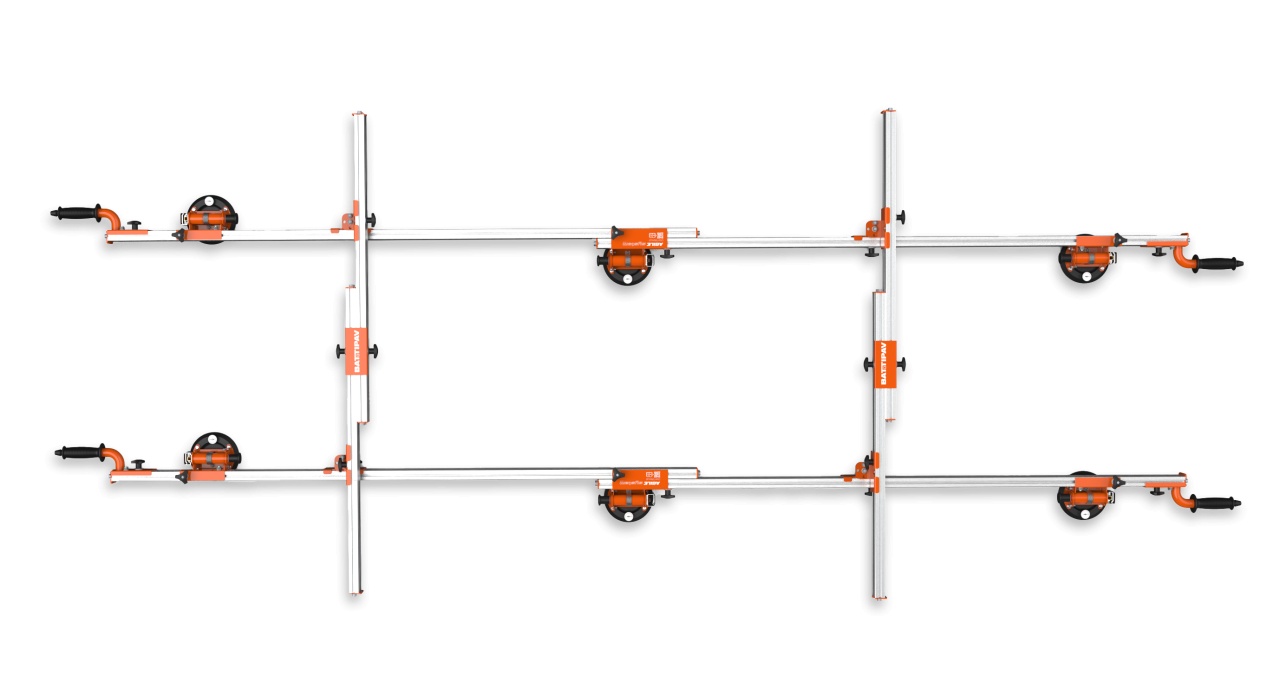 Sistem de transport cu 6 ventuze cu vacuum si bara transversala Agile Light Plus, 160kg - Battipav-11006/1 - 1 | YEO