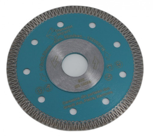 Disc DiamantatExpert pt. Ceramica dura, portelan, gresie 115x22.2 (mm) Super Premium - DXDH.3901.115
