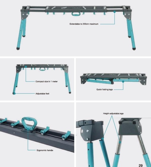 Masa de lucru SMART pt. placi mari, portabila, lungime reglabila 100-200cm - BIHUI-LFWT-BC