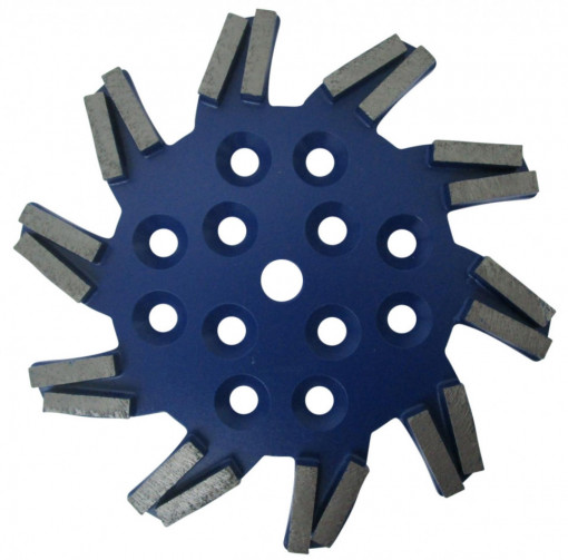 Disc stea cu segmenti diamantati pt. slefuire pardoseli - segment dur - Albastru - 250 mm - prindere 19mm - DXDH.8501.250.11.23