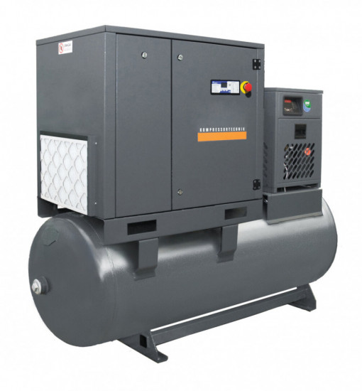 Compresor de aer profesional cu surub - 5.5 kW, 700 L/min, 10 bari - Rezervor 500 Litri - WLT-5.5/500-P-COMBO-10bar