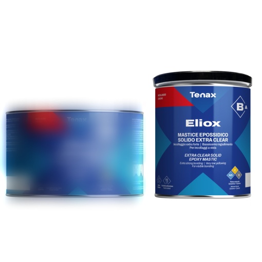 Adeziv / mastic epoxy solid extra-transparent, pt. ceramica, piatra naturala si quartz - Tenax Eliox part B, 0.75kg