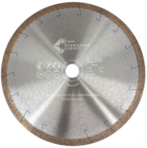 Disc DiamantatExpert pt. Taieri Extra Fine in Portelan Dur 250x25.4 (mm) Ultra Premium - DXDY.PJS.250.25