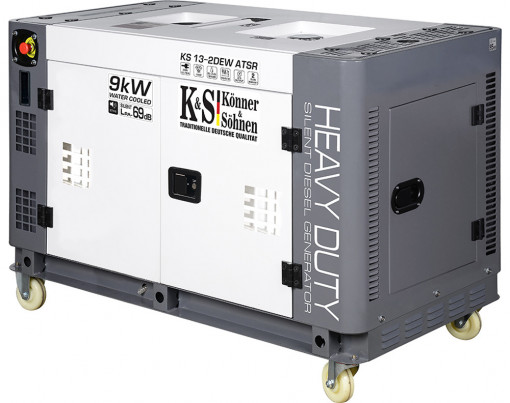 Generator de curent 9 KW diesel - Heavy Duty - insonorizat - Konner &amp; Sohnen - KS-13-2DEW-ATSR-Silent