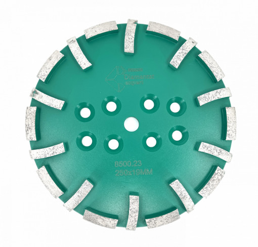 Disc cu segmenti diamantati pt. slefuire pardoseli - segment dur - Verde - 250 mm - prindere 19mm - DXDY.8500.250.23