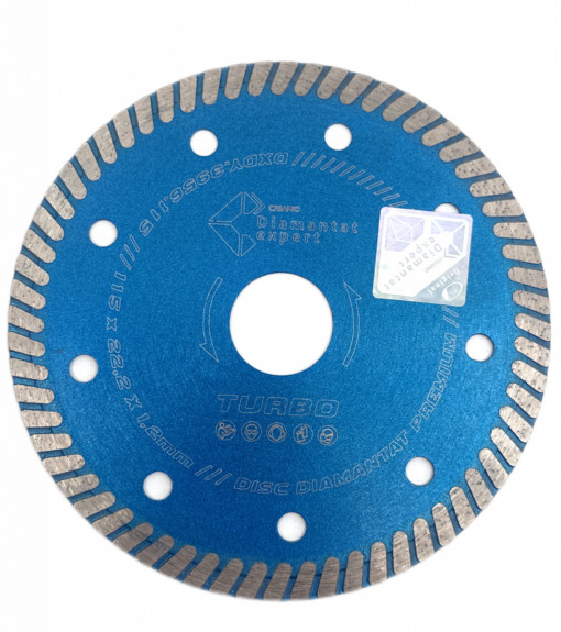 Disc DiamantatExpert pt. Gresie ft. dura portelanata, Granit - Turbo 115x22.2 (mm) Premium - DXDY.3956.115