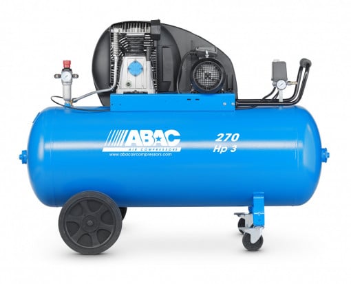 Compresor de aer cu piston - 400V, 2.2 kW, 393 L/min, 10 bari - Rezervor 270 Litri - ABAC-A39-270-CT3