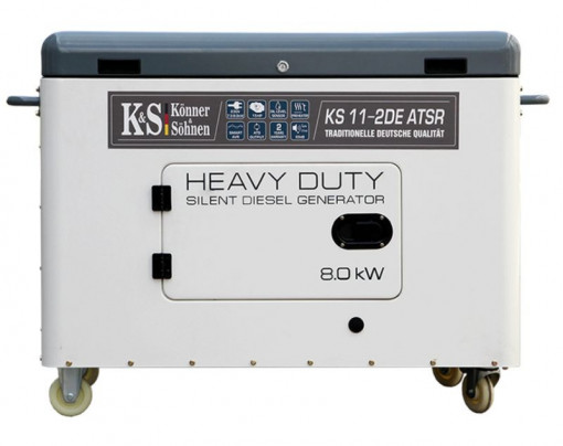 Generator de curent 8 kW diesel - Heavy Duty - insonorizat - Konner &amp; Sohnen - KS-11-2DE-ATSR-Silent