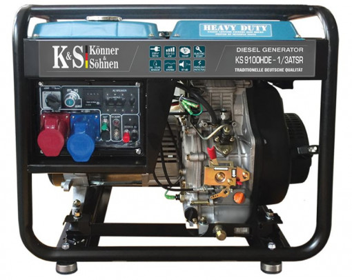 SH - Generator de curent 7.5 kW diesel - Heavy Duty - Konner & Sohnen - KS-9100DE-1/3-HD-ATSR