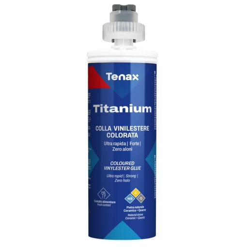 Adeziv Vinilester transparent ultrarapid, pentru lipiri 45° placi multi-material - Tenax Titanium Cartus 250ml