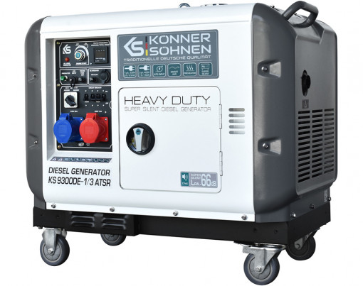 SH - Generator de curent 7.5 kW diesel - Heavy Duty - insonorizat - Konner & Sohnen - KS-9300DE-1/3-ATSR-Super-Silent