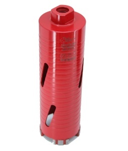 Carota diamantata Super PREMIUM ø63mm x 180mm x M16 pentru gaurire Beton armat, Zidarie, Granit - DXQZ.REDCORE.63