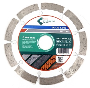 Disc DiamantatExpert pt. Beton, Materiale constructii 125x22.23 (mm) taiere uscata sau umeda, Blue Line Profesional - DXQZ.BCON.125
