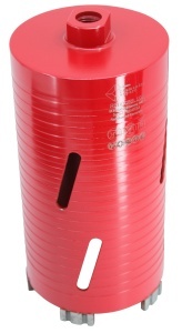 Carota diamantata Super PREMIUM ø102mm x 180mm x M16 pentru gaurire Beton armat, Zidarie, Granit - DXQZ.REDCORE.102