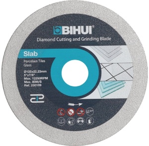 Disc Diamantat pt. taiat si slefuit sticla 125x22.23 (mm), segment 30mm Premium - BIHUI-DPG125