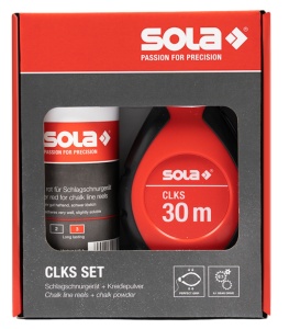Set aparat de trasat cu sfoară cu creta rosie CLKS, 30m + 230g - Sola-66114142