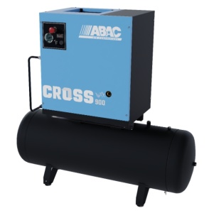 Compresor de aer profesional cu surub - 7.5 kW, 848 L/min, 10 bari - Rezervor 200 Litri - ABAC-CROSS-900-10-400/50-200-MEBB
