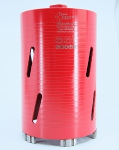 Carota diamantata Super PREMIUM ø127mm x 180mm x M16 pentru gaurire Beton armat, Zidarie, Granit - DXQZ.REDCORE.127