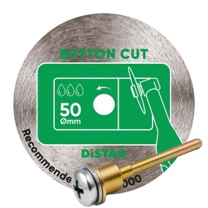 Disc diamantat ButtonCut ultra-subtire pt. mini-polizoare, pt. portelan, 50x0,8x5,8 (mm) cu ax prindere 3.2-3.0F, Premium - DiStar-11120159106