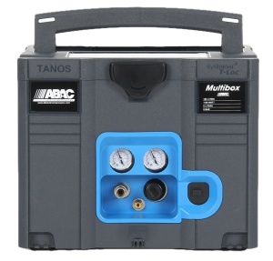 Compresor de aer cu piston fara ulei, silentios, Systainer T-LOC - 1.1 kW, 160 L/min, 8 bari - Rezervor 6 litri - ABAC-MULTIBOX-6