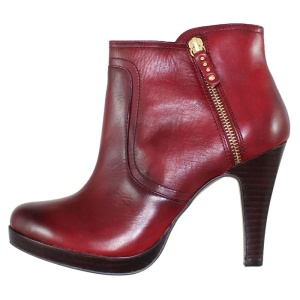 Botine dama, bordo, elegante, piele naturala, cu toc, s.Oliver 5-25348-23-Bordo
