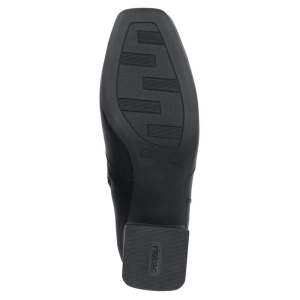 Botine dama negru casual piele ecologica cu toc Rieker 70973-00-Negru