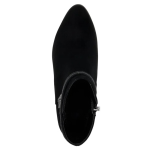 Botine dama negru elegante piele intoarsa cu snur decorativ cu toc Epica K3K350091-01-I-Negru