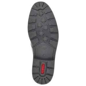 Cizme barbati negru casual piele naturala imblanite scurte cu toc Rieker 15381-00-Negru