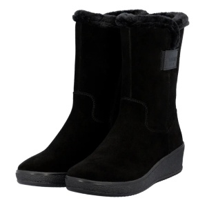 Cizme dama negru casual piele intoarsa imblanite scurte cu talpa groasa Rieker Y4456-00-Negru
