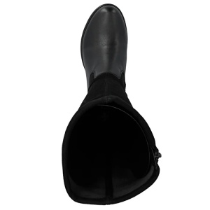 Cizme dama negru casual piele intoarsa lungi cu toc Rieker Z9551-00-Negru