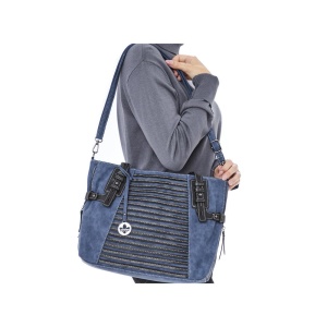 Geanta dama albastru casual piele ecologica de umar cu bareta reglabila si detasabila Rieker H1083-12-Albastru