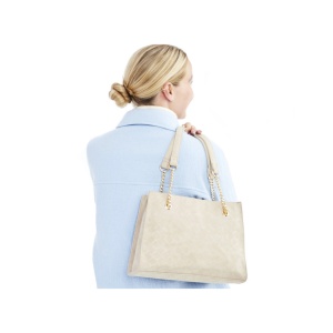 Geanta dama bej casual piele ecologica de mana cu accesorii metalice Rieker H1336-60-Bej