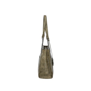 Geanta dama verde casual piele ecologica de mana cu accesorii metalice Rieker H1336-54-Verde