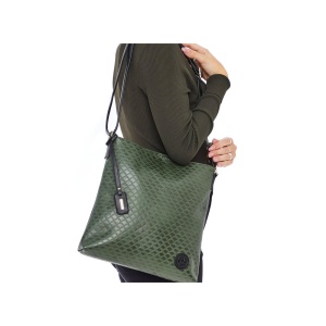 Geanta dama verde casual piele ecologica de umar cu bareta reglabila Rieker H1033-54-Verde