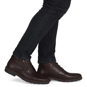 Ghete barbati maro casual piele naturala impermeabile cu toc Rieker 15324-25-Maro