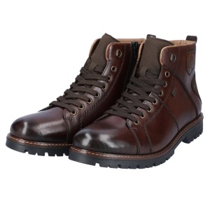 Ghete barbati maro casual piele naturala impermeabile imblanite cu toc Rieker F3602-25-Maro