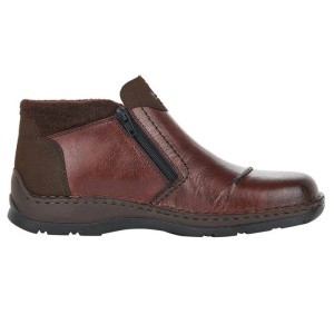 Ghete barbati maro casual piele naturala impermeabile imblanite cu talpa joasa Rieker 05389-25-Maro