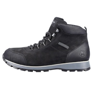 Ghete barbati, negru, casual, piele naturala, cu talpa joasa, Rieker F5710-00-Negru
