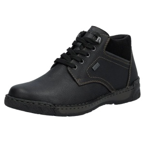 Ghete barbati negru casual piele naturala impermeabile imblanite cu talpa joasa Rieker B0309-00-Negru