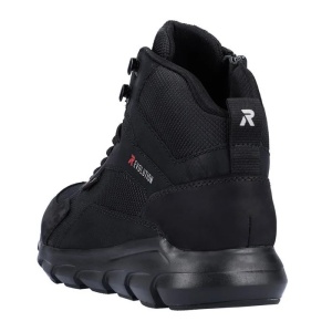 Ghete barbati negru sport piele naturala impermeabile cu talpa joasa Rieker 07860-00-Negru