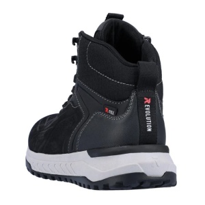 Ghete barbati negru sport piele naturala impermeabile cu talpa joasa Rieker U0161-00-Negru