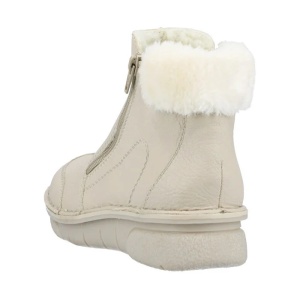 Ghete dama bej casual piele ecologica imblanite cu talpa joasa Rieker 73352-60-Bej