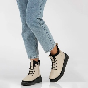 Ghete dama bej casual piele naturala cu talpa joasa Filippo DBT4799-23-BE-Bej