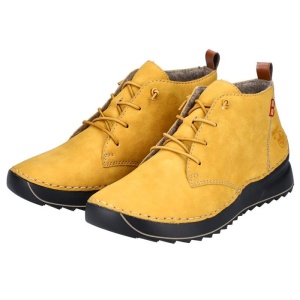 Ghete dama galben casual piele ecologica cu talpa joasa Rieker 51510-68-Galben