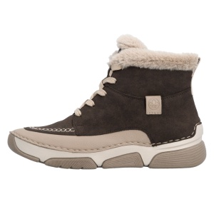 Ghete dama, maro, casual, piele ecologica, imblanite, cu talpa joasa, Rieker 45947-25-Maro