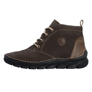 Ghete dama, maro, casual, piele naturala, imblanite, cu talpa joasa, Rieker 55036-25-Maro