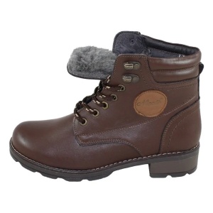 Ghete dama maro casual piele naturala imblanite cu toc Nicolis 40025-Maro