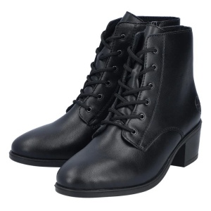 Ghete dama negru casual piele ecologica cu toc Rieker 73930-00-Negru
