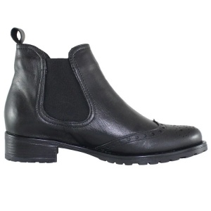 Ghete dama negru casual piele naturala cu toc Elvis 432-4-Negru