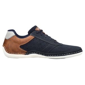 Pantofi barbati albastru inchis casual piele ecologica cu talpa joasa Rieker 07506-14-Albastru-Inchis